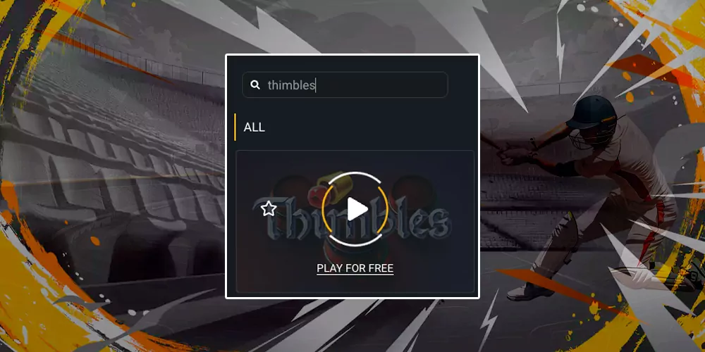 Locate the thimble game within the casino menu and dive in.