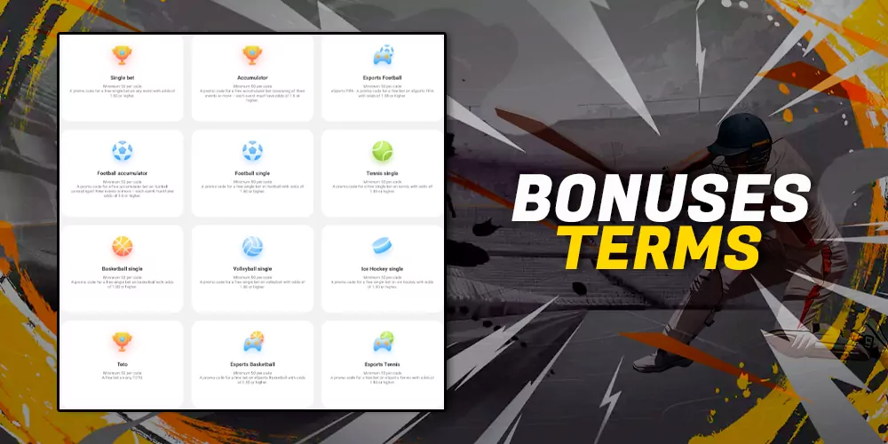 Terms and conditions governing bonus promo codes